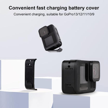 غطاء واجهة البطارية الجانبية من بلاستيك ABS من PULUZ مع قابس سيليكون لكاميرا GoPro HERO13 أسود/12 أسود/11 أسود/10 أسود/9 أسود