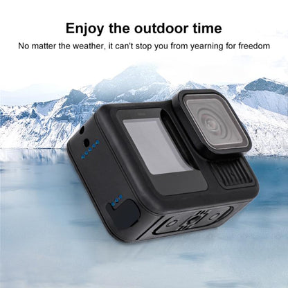 غطاء واجهة البطارية الجانبية من بلاستيك ABS من PULUZ مع قابس سيليكون لكاميرا GoPro HERO13 أسود/12 أسود/11 أسود/10 أسود/9 أسود