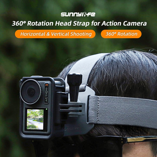 Sunnylife TD672 Adjustable Head Strap Vlog POV Mount Belt for GoPro, Insta360, DJI Osmo Action and Other Action Cameras
