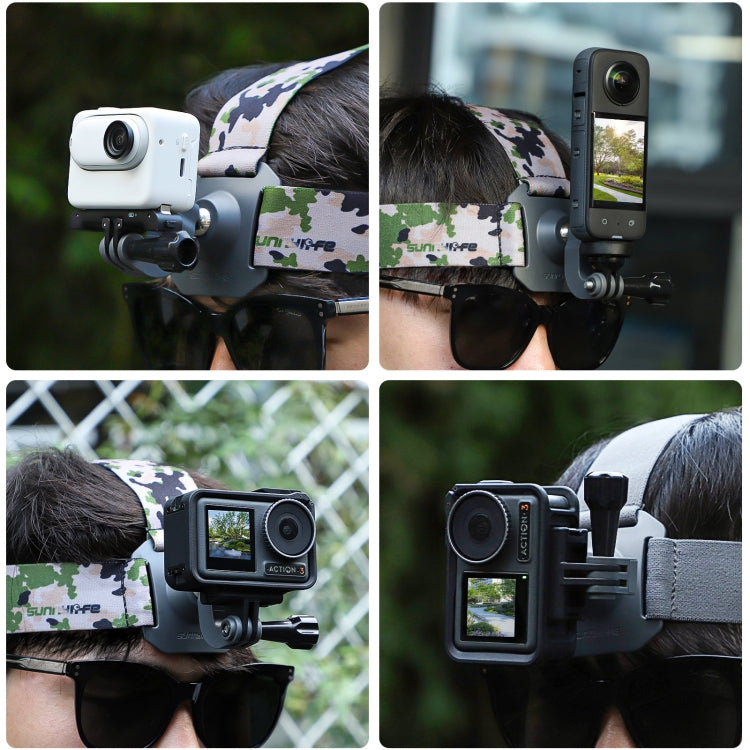 Sunnylife TD672 Adjustable Head Strap Vlog POV Mount Belt for GoPro, Insta360, DJI Osmo Action and Other Action Cameras
