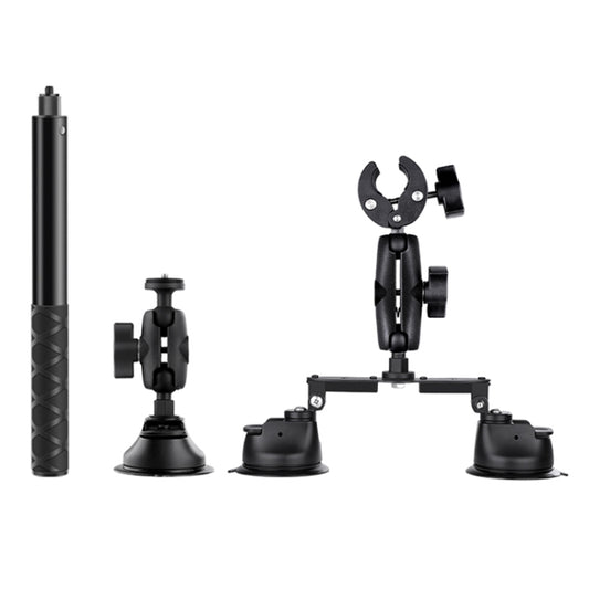 Dual-leg Suction Cup + Single Suction Cup with Selfie Stick Kits, Suction Cup Selfie Stick