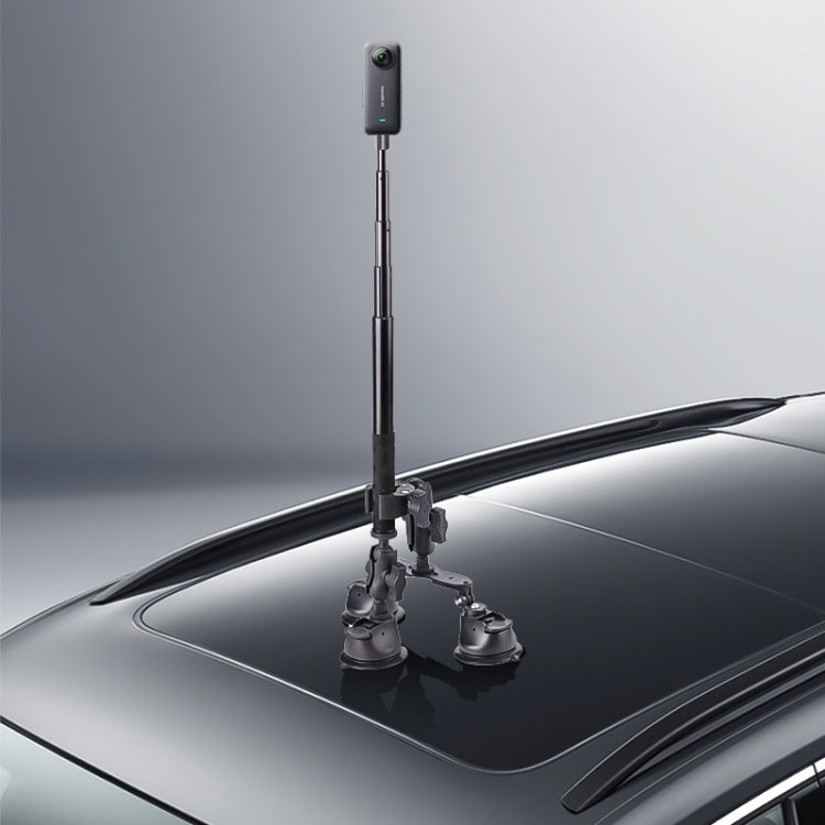 Dual-leg Suction Cup + Single Suction Cup with Selfie Stick Kits, Suction Cup Selfie Stick