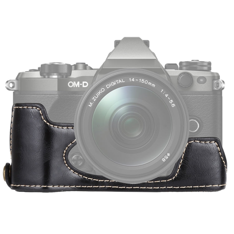1/4 inch Thread PU Leather Camera Half Case Base for Olympus EM5 / EM5 Mark II