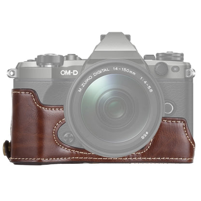 1/4 inch Thread PU Leather Camera Half Case Base for Olympus EM5 / EM5 Mark II