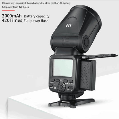 فلاش TRIOPO R1 76WS عالي السرعة TTL بسرعة 1/8000 ثانية لكاميرات Canon / Nikon DSLR، R1