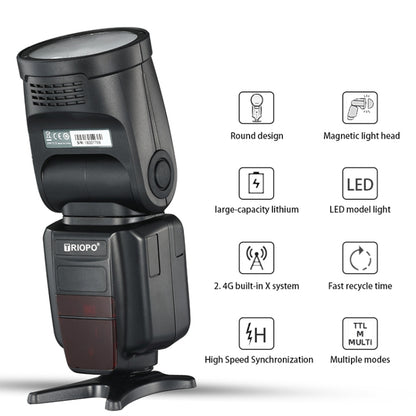 فلاش TRIOPO R1 76WS عالي السرعة TTL بسرعة 1/8000 ثانية لكاميرات Canon / Nikon DSLR، R1