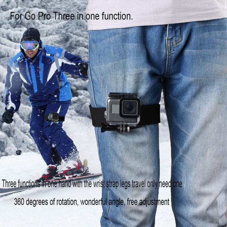 GP278 3 في 1 حزام يد ومعصم وذراع وساق مع حامل دوار 360 درجة لكاميرات GoPro وInsta360 وDJI وغيرها من كاميرات الحركة، GP278
