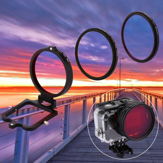 58mm Yellow + Red + Purple Diving Lens Filter for GoPro HERO7 Black/6 /5, 58mm 3-color Diving Lens