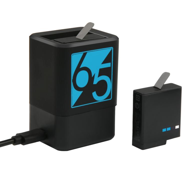 شاحن بطاريتين مع كابل USB-C / Type-C لكاميرات GoPro HERO6 /5، شاحن مع كابل TYPE-C
