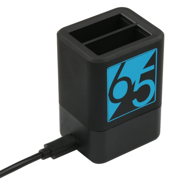 شاحن بطاريتين مع كابل USB-C / Type-C لكاميرات GoPro HERO6 /5، شاحن مع كابل TYPE-C