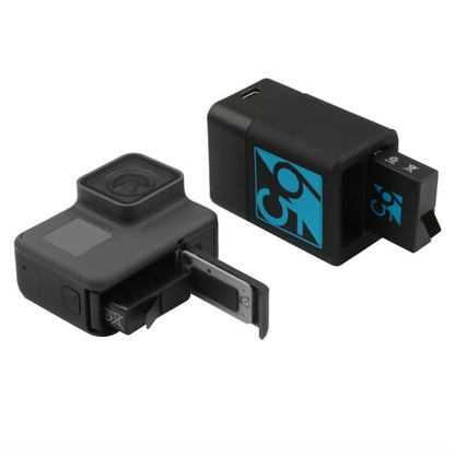 شاحن بطاريتين مع كابل USB-C / Type-C لكاميرات GoPro HERO6 /5، شاحن مع كابل TYPE-C
