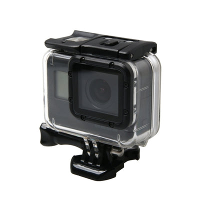 جراب واقٍ مقاوم للماء لكاميرا GoPro HERO6 / 5 + غطاء خلفي مجوف مع مشبك تثبيت أساسي وبرغي، جراب مقاوم للماء