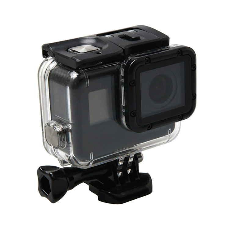 جراب واقٍ مقاوم للماء لكاميرا GoPro HERO6 / 5 + غطاء خلفي مجوف مع مشبك تثبيت أساسي وبرغي، جراب مقاوم للماء