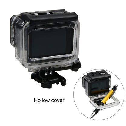 جراب واقٍ مقاوم للماء لكاميرا GoPro HERO6 / 5 + غطاء خلفي مجوف مع مشبك تثبيت أساسي وبرغي، جراب مقاوم للماء