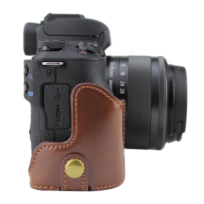1/4 inch Thread PU Leather Camera Half Case Base for Canon EOS M50 / M50 Mark II