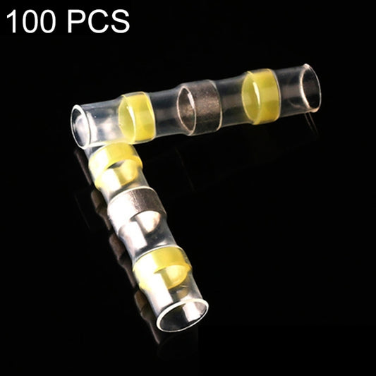 100 PCS AWG12-10 4-6mm Seal Heat Shrink Butt Wire Connectors Yellow Terminals Solder Sleeve, 4-6mm Yellow