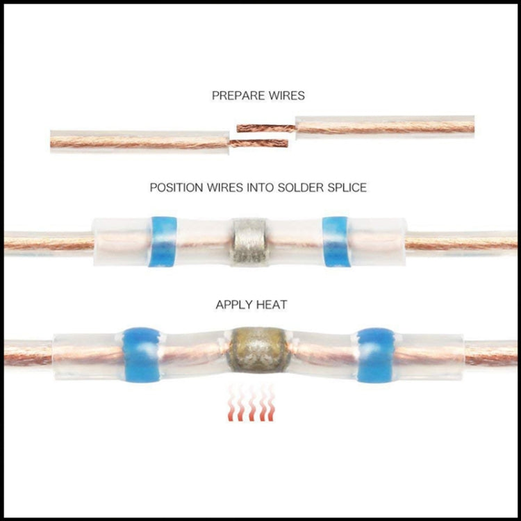 100 PCS AWG22-18 0.5-1.5mm Seal Heat Shrink Butt Wire Connectors Red Terminals Solder Sleeve, 0.5-1.5mm Red