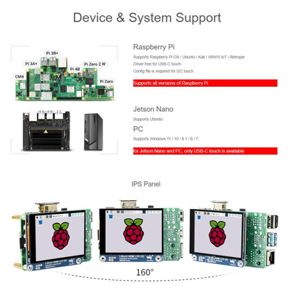 شاشة Waveshare مقاس 2.8 بوصة بدقة 480 × 640 HDMI IPS LCD (H) مغلفة بالكامل