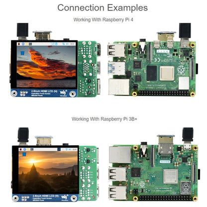 شاشة Waveshare مقاس 2.8 بوصة بدقة 480 × 640 HDMI IPS LCD (H) مغلفة بالكامل