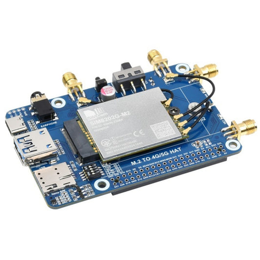 لوحة وحدة Waveshare SIM8202G-M2 5G HAT B متعددة النطاق Snapdragon X55 لـ Raspberry Pi، SIM8202G-M2 5G HAT B