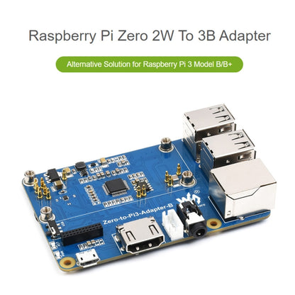 محول Waveshare Raspberry Pi Zero 2 واط إلى 3B لـ Raspberry Pi 3 طراز B/B+، Pi Zero 2 واط إلى 3B