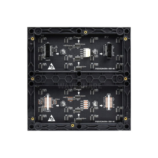 لوحة مصفوفة LED كاملة الألوان RGB من Waveshare، مسافة 3 مم، 64 × 64 بكسل، سطوع قابل للتعديل، 22100