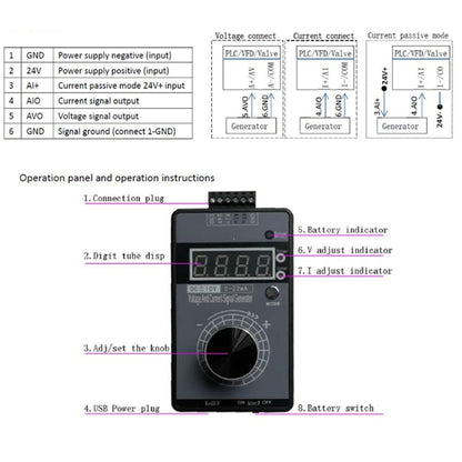4-20mA 0-10V Signal Generator Adjustable Voltage Current Simulator, Built-in Battery