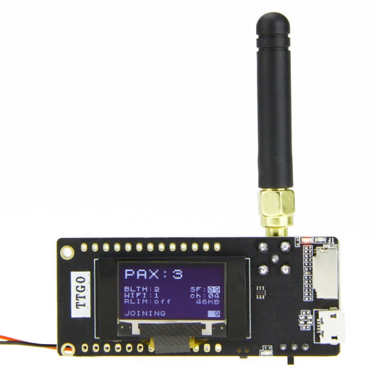 وحدة TTGO LORA32 V2.1 ESP32 OLED مقاس 0.96 بوصة تعمل بتقنية البلوتوث والواي فاي ووحدة SMA IP5306 بتردد 915 ميجاهرتز مع هوائي، 915 ميجاهرتز