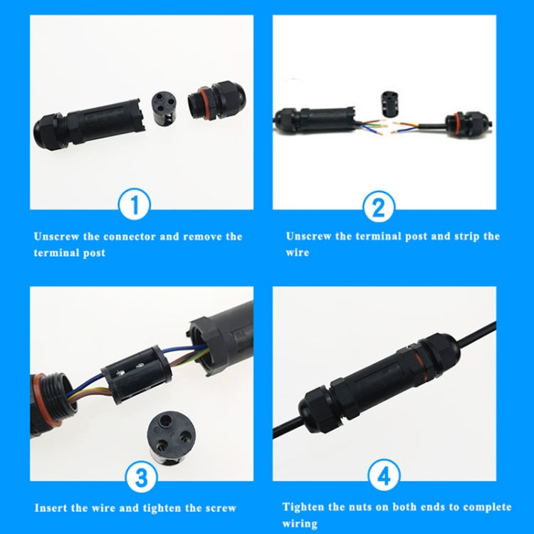 XY25 IP68 Waterproof 3 Pin T-type Cable Connector, XY25(T3)