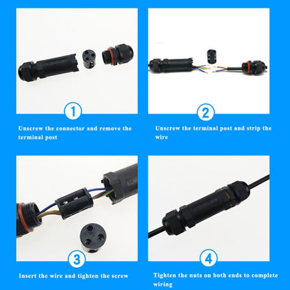XY25 IP68 Waterproof 3 Pin T-type Cable Connector, XY25(T3)