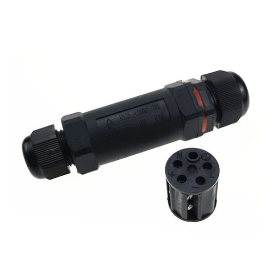 موصل كابل مستقيم XY25 IP68 مقاوم للماء بخمسة دبابيس، XY25