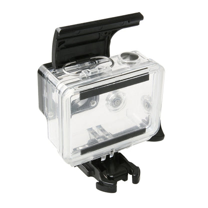 حافظة حماية مقاومة للماء لكاميرا الحركة الرياضية Gopro HERO4 / 3+ مصنوعة من بلاستيك ABS مع مشبك قفل للباب الخلفي وحافظة حماية