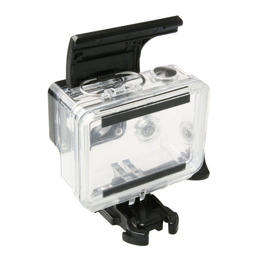 حافظة حماية مقاومة للماء لكاميرا الحركة الرياضية Gopro HERO4 / 3+ مصنوعة من بلاستيك ABS مع مشبك قفل للباب الخلفي وحافظة حماية