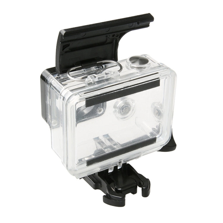 حافظة حماية مقاومة للماء لكاميرا الحركة الرياضية Gopro HERO4 / 3+ مصنوعة من بلاستيك ABS مع مشبك قفل للباب الخلفي وحافظة حماية