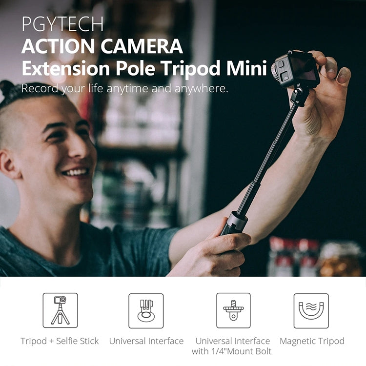 حامل ثلاثي القوائم P-GM-117 لكاميرا الحركة من PGYTECH، عصا سيلفي قابلة للتمديد لكاميرا DJI Osmo Action، P-GM-117