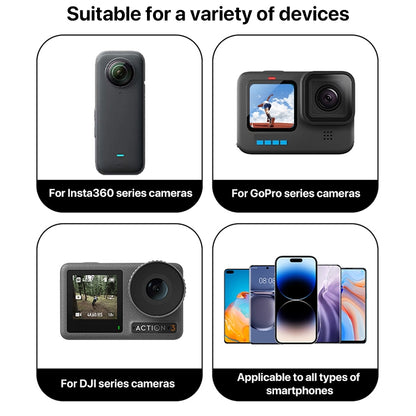 ذراع تمديد من الألومنيوم لكاميرات GoPro وInsta360 وDJI وغيرها من كاميرات الحركة