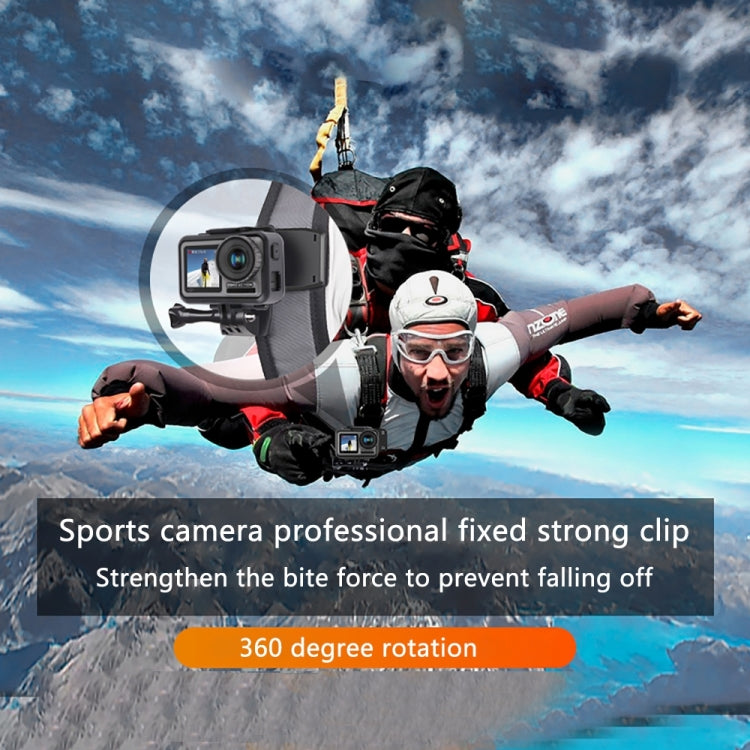 مشبك تثبيت على حقيبة الظهر RUIGPRO يدور 360 درجة مع برغي لكاميرات GoPro وInsta360 وDJI وغيرها من كاميرات الحركة، مشبك يدور 360 درجة