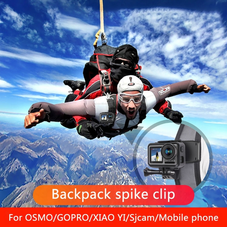 مشبك تثبيت على حقيبة الظهر RUIGPRO يدور 360 درجة مع برغي لكاميرات GoPro وInsta360 وDJI وغيرها من كاميرات الحركة، مشبك يدور 360 درجة