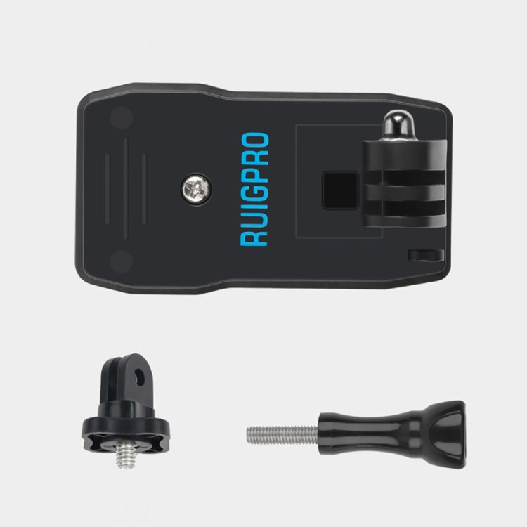 مشبك تثبيت على حقيبة الظهر RUIGPRO يدور 360 درجة مع برغي لكاميرات GoPro وInsta360 وDJI وغيرها من كاميرات الحركة، مشبك يدور 360 درجة