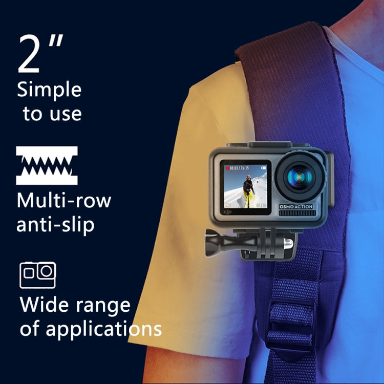 مشبك تثبيت على حقيبة الظهر RUIGPRO يدور 360 درجة مع برغي لكاميرات GoPro وInsta360 وDJI وغيرها من كاميرات الحركة، مشبك يدور 360 درجة