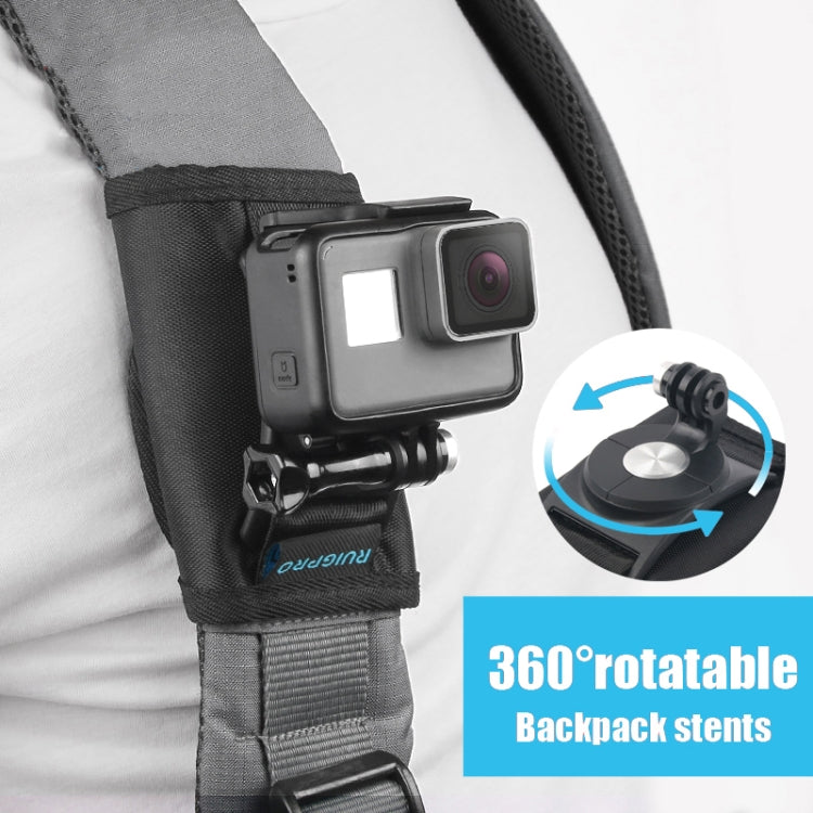 مشبك تثبيت على الظهر من RUIGPRO مزود بحلقة وخطاف مع برغي لكاميرات GoPro وInsta360 وDJI وغيرها من كاميرات الحركة، مشبك تثبيت على الظهر وخطاف مع برغي لكاميرات GoPro وInsta360 وDJI وغيرها من كاميرات الحركة