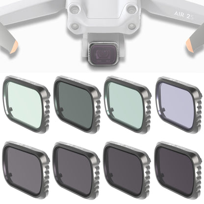 فلتر عدسة JSR KS 8 في 1 UV + CPL + ND8 + ND16 + ND32 + ND64 + STAR + NIGHT لـ DJI Air 2S، إطار من الألومنيوم، UV + CPL + ND8 + ND16 + ND32 + ND64 + STAR + NIGHT