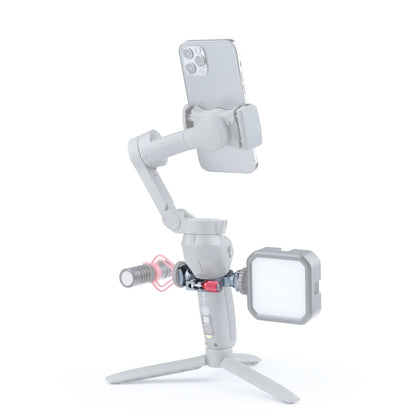 محول حلقة تمديد مثبت مع قاعدة حذاء بارد مزدوج لـ DJI OM4 / Osmo Mobile 3، حامل لـ DJI OM4