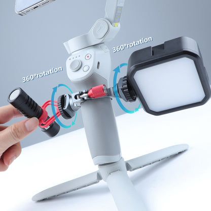محول حلقة تمديد مثبت مع قاعدة حذاء بارد مزدوج لـ DJI OM4 / Osmo Mobile 3، حامل لـ DJI OM4