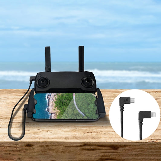 كابل بيانات RCSTQ ميكرو USB إلى 8 دبابيس من النايلون المنسوج بطول 29 سم لجهاز التحكم عن بعد DJI Mavic Mini / Air / Spark وMavic 2 Pro وZoom، وiPhone وiPad