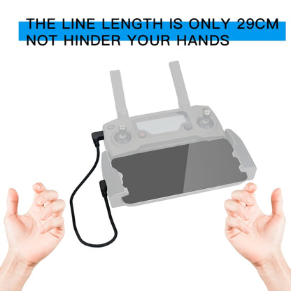 كابل بيانات RCSTQ ميكرو USB إلى 8 دبابيس من النايلون المنسوج بطول 29 سم لجهاز التحكم عن بعد DJI Mavic Mini / Air / Spark وMavic 2 Pro وZoom، وiPhone وiPad