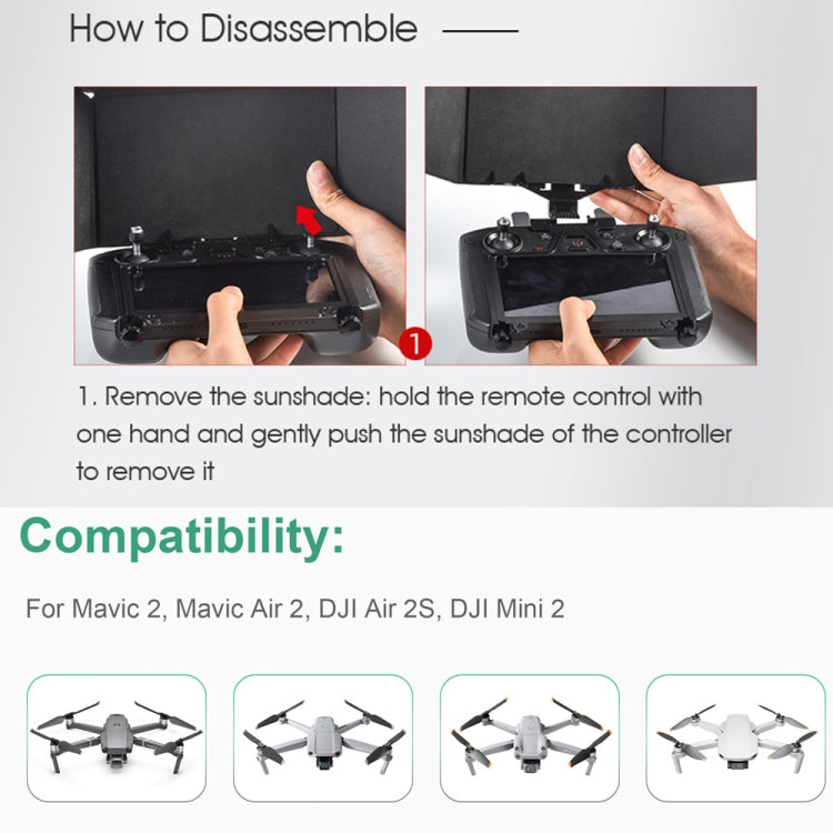 مظلة تحكم قابلة للطي من STARTRC مع حامل شاشة لطائرات DJI Mavic 2 / Mavic Air 2 / Air 2S / Mini 2، لطائرات DJI Mavic 2