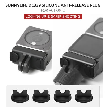 Sunnylife DC339 4 قطع من سدادة السيليكون المضادة للإطلاق لـ DJI Action 2