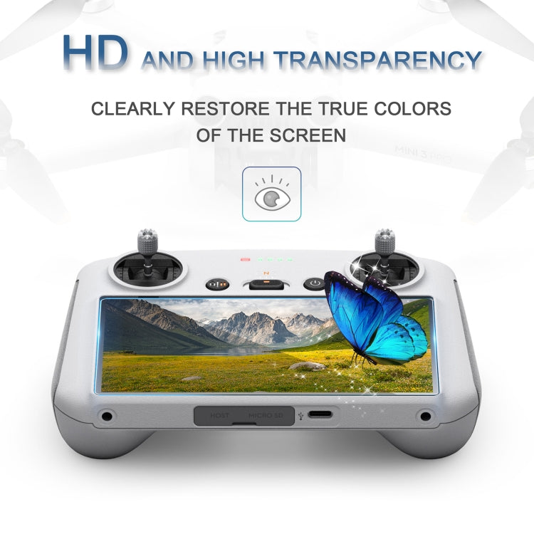 STARTRC قطعتين من غشاء زجاجي مقوى 9H 2.5D لجهاز التحكم عن بعد DJI Mini 3 Pro / RC / RC 2، لجهاز التحكم عن بعد DJI Mini 3 Pro