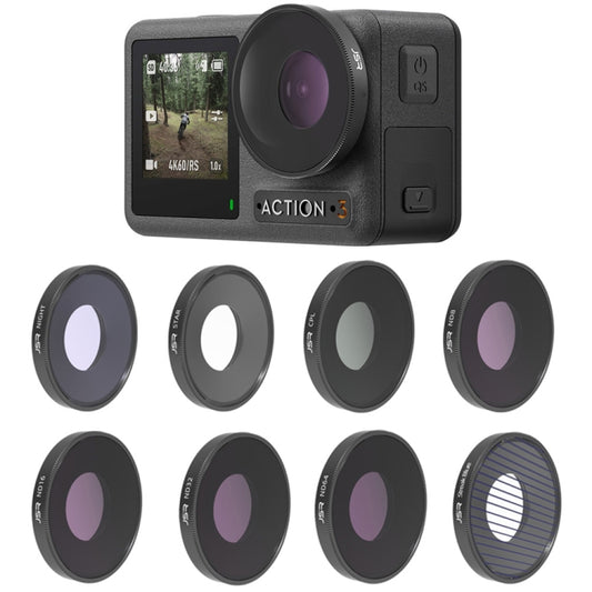 فلتر عدسة JSR 8 في 1 Streak Blue CPL ND8 ND16 ND32 ND64 STAR NIGHT لـ DJI Osmo Action 3، 8 في 1